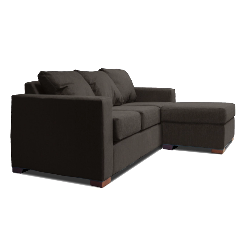SOFA SECCIONAL DERECHO 3 CUERPOS GRIS DKORA MODELO LENA - 2