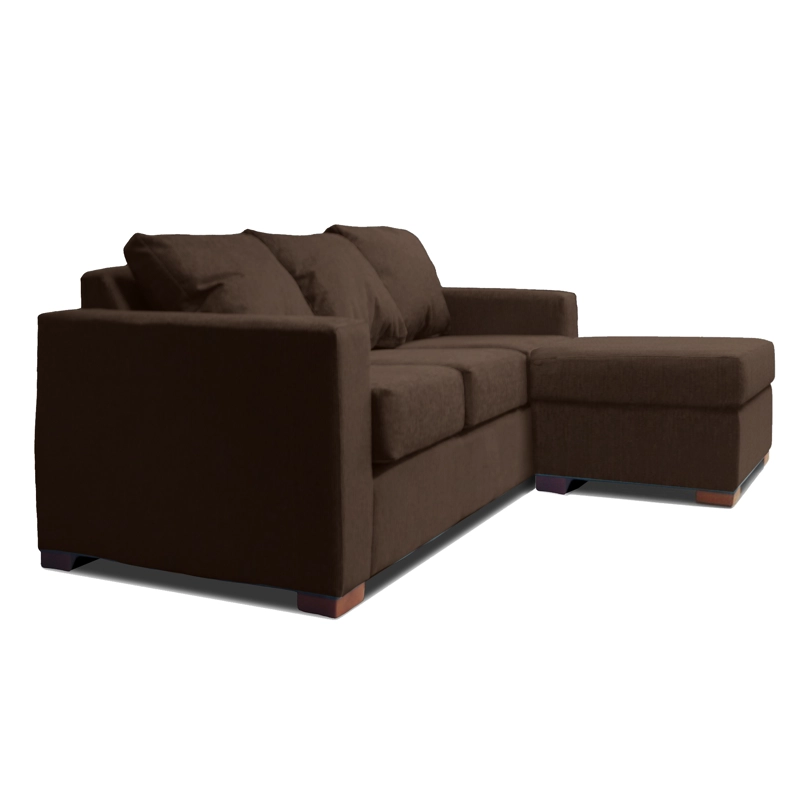 SOFA SECCIONAL DERECHO 3 CUERPOS CAFE DKORA MODELO LENA - 2