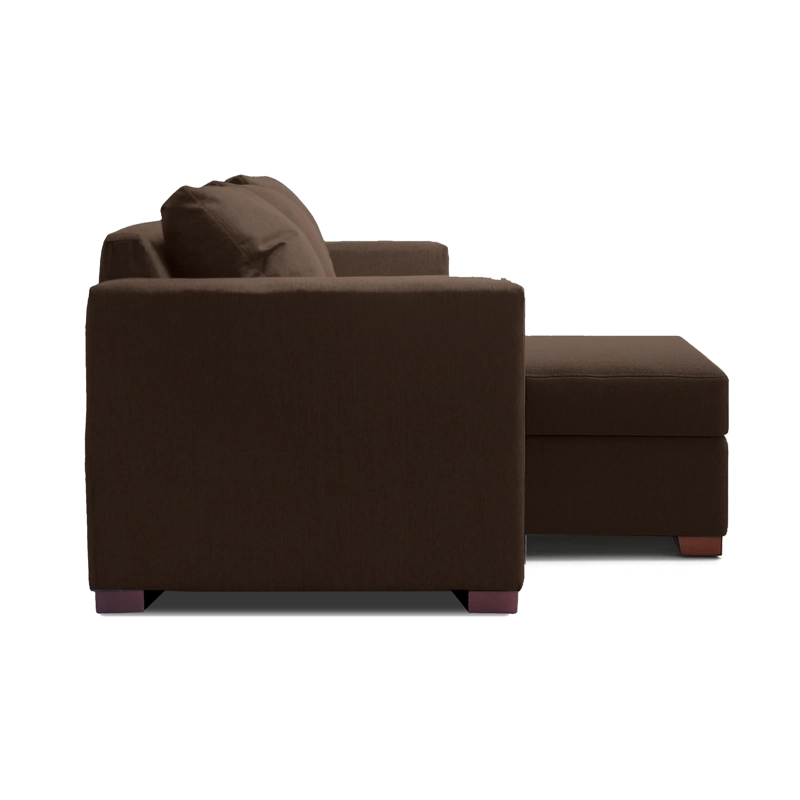SOFA SECCIONAL DERECHO 3 CUERPOS CAFE DKORA MODELO LENA - 3