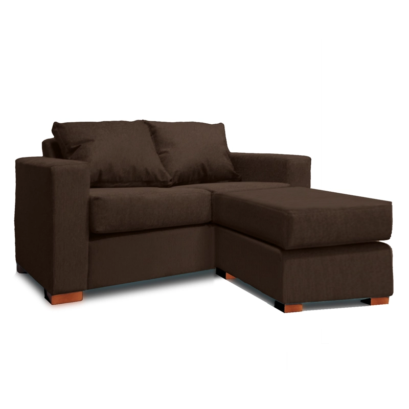 SOFA SECCIONAL DERECHO 2 CUERPOS CAFE DKORA MODELO LENA - 1