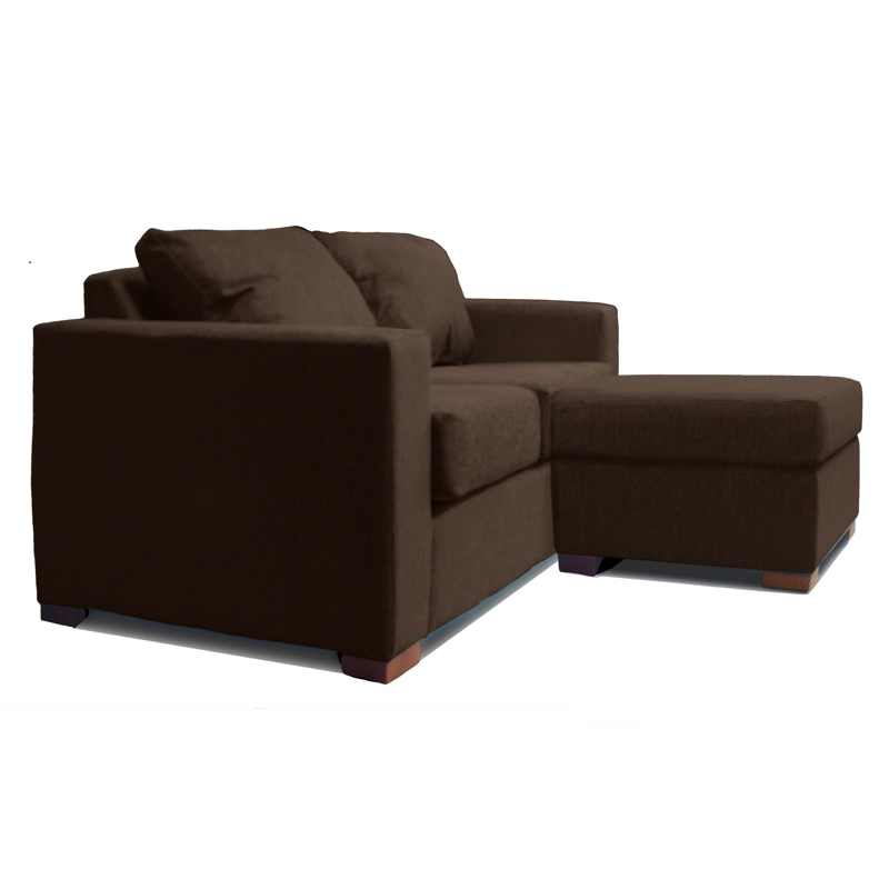 SOFA SECCIONAL DERECHO 2 CUERPOS CAFE DKORA MODELO LENA - 2