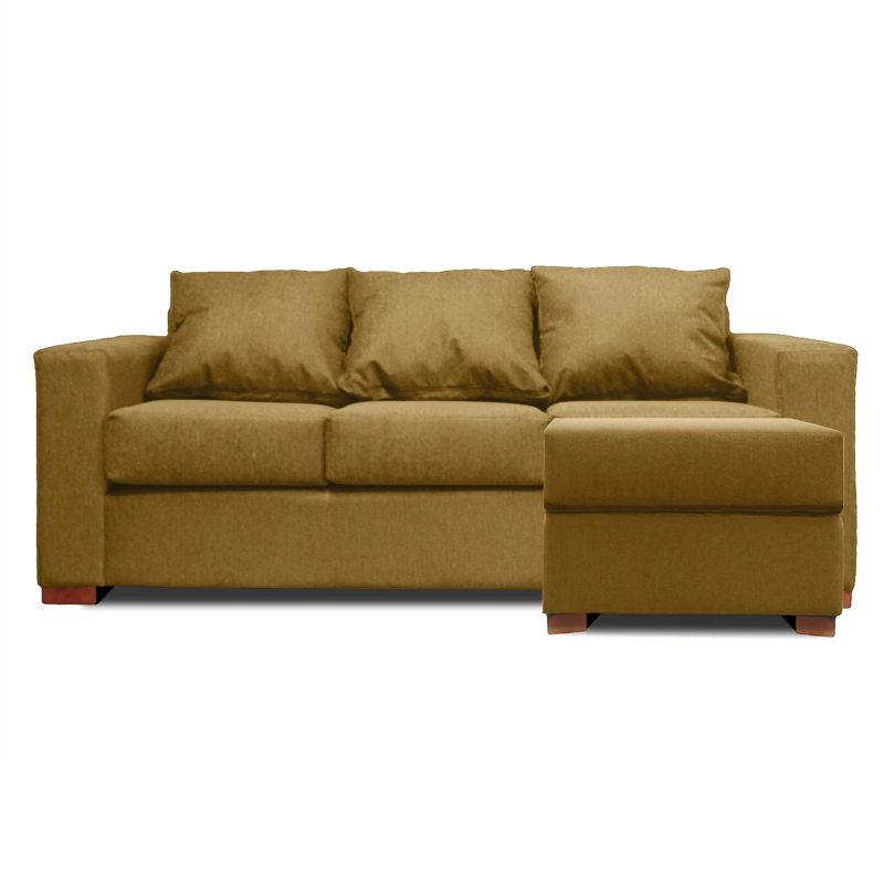 SOFA SECCIONAL DERECHO 3 CUERPOS BEIGE DKORA MODELO LENA - 4
