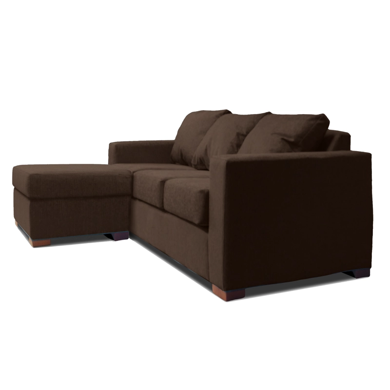 SOFA SECCIONAL IZQUIERDO 3 CUERPOS CAFE DKORA MODELO LENA - 2