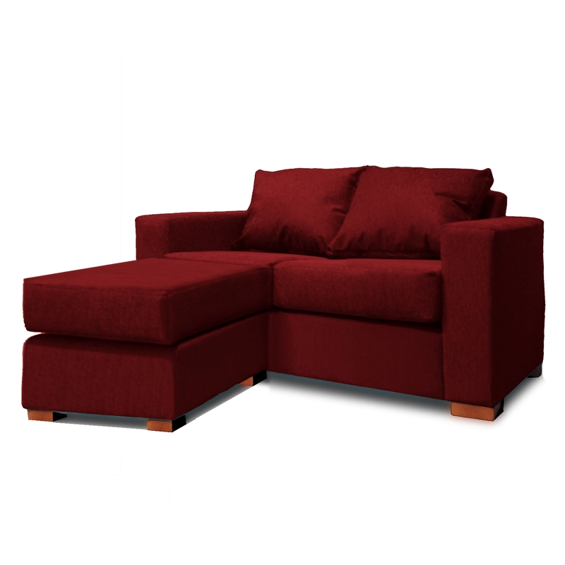 SOFA SECCIONAL IZQUIERDO 2 CUERPOS ROJO DKORA MODELO LENA - 1