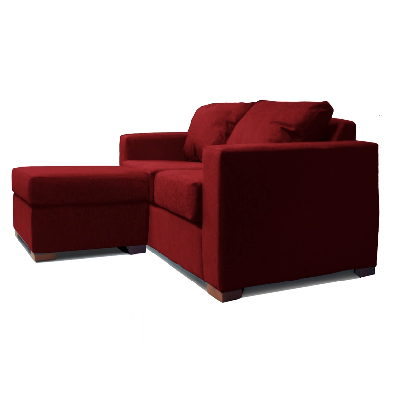 SOFA SECCIONAL IZQUIERDO 2 CUERPOS ROJO DKORA MODELO LENA - 2