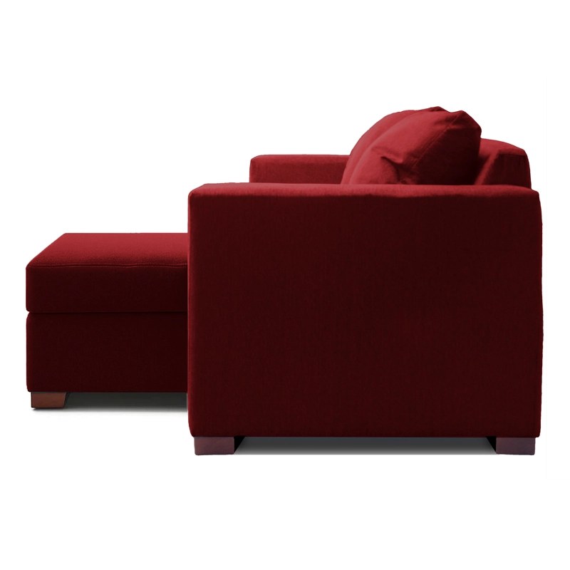 SOFA SECCIONAL IZQUIERDO 2 CUERPOS ROJO DKORA MODELO LENA - 3