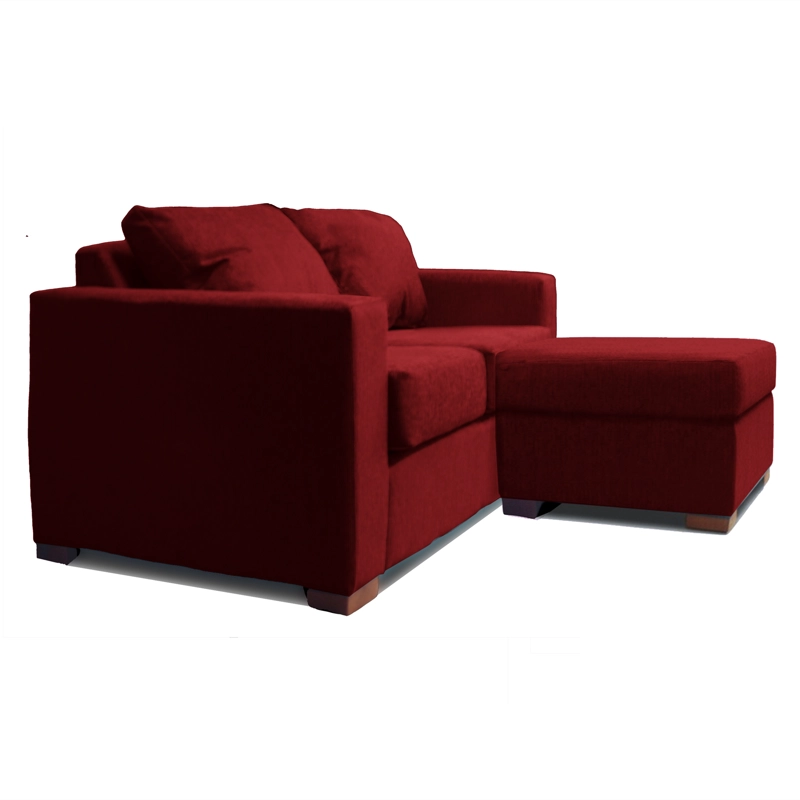 SOFA SECCIONAL DERECHO 2 CUERPOS ROJO DKORA MODELO LENA - 2