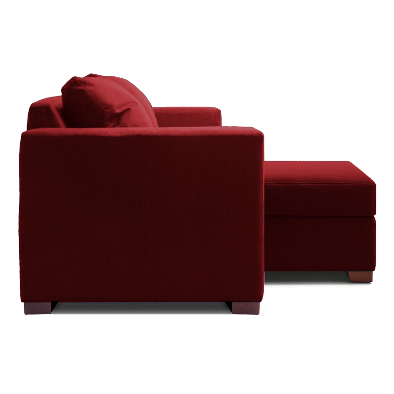 SOFA SECCIONAL DERECHO 2 CUERPOS ROJO DKORA MODELO LENA - 3