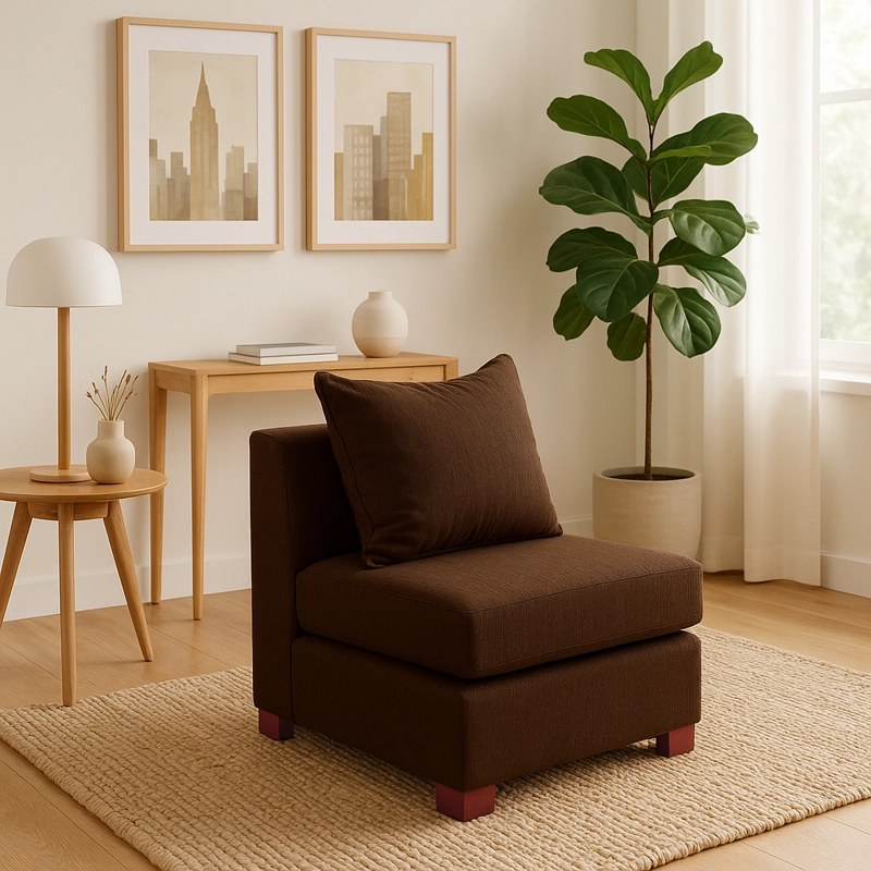 SOFA 1 CUERPO CAFE DKORA MODELO EVANS - 1