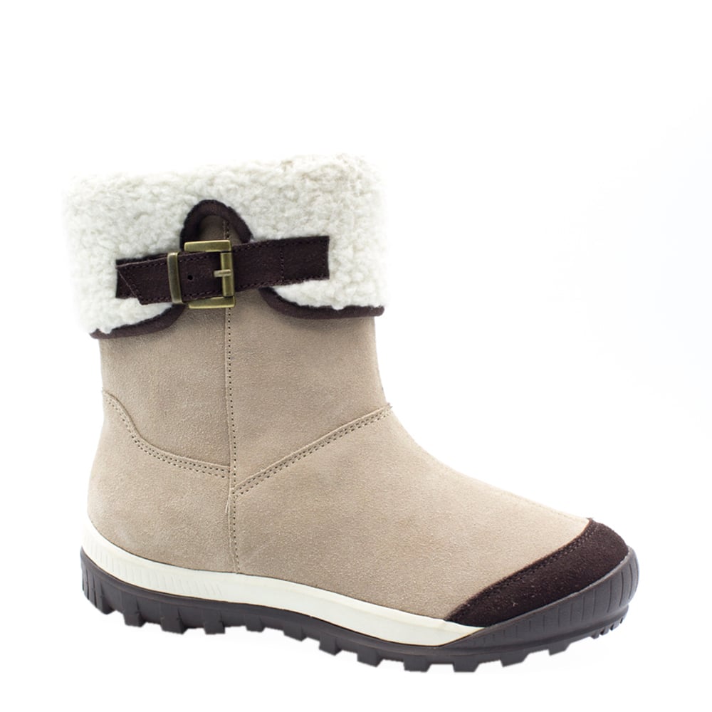 BOTÍN CUERO BEIGE NEW WALK PELUDO CASUAL - 1