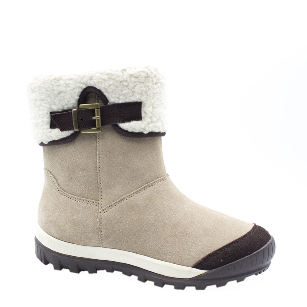 BOTÍN CUERO BEIGE NEW WALK PELUDO CASUAL - 1