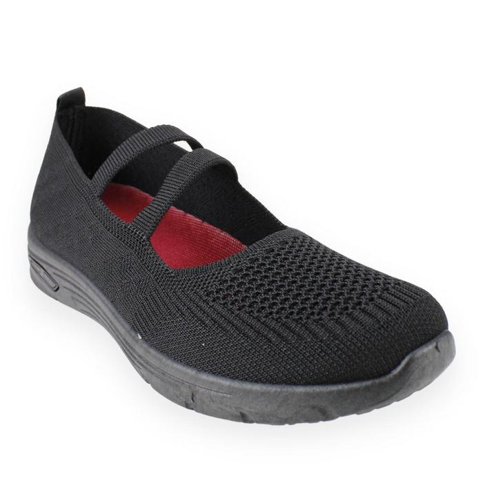 ZAPATILLAS MUJER NEW WALK CASUALES NEGRO CINTA - 2