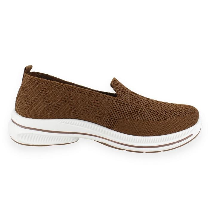 ZAPATILLAS MUJER NEW WALK CASUALES CAFÉ MALLA - 1