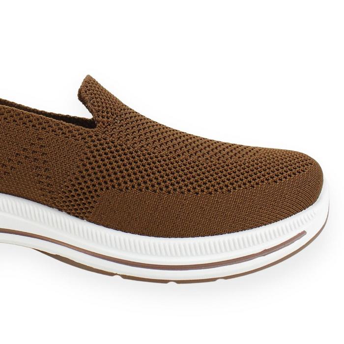 ZAPATILLAS MUJER NEW WALK CASUALES CAFÉ MALLA - 4