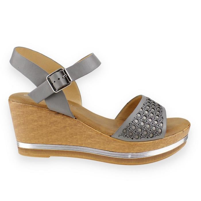 SANDALIAS MUJER NEW WALK GRIS CASUAL - 1