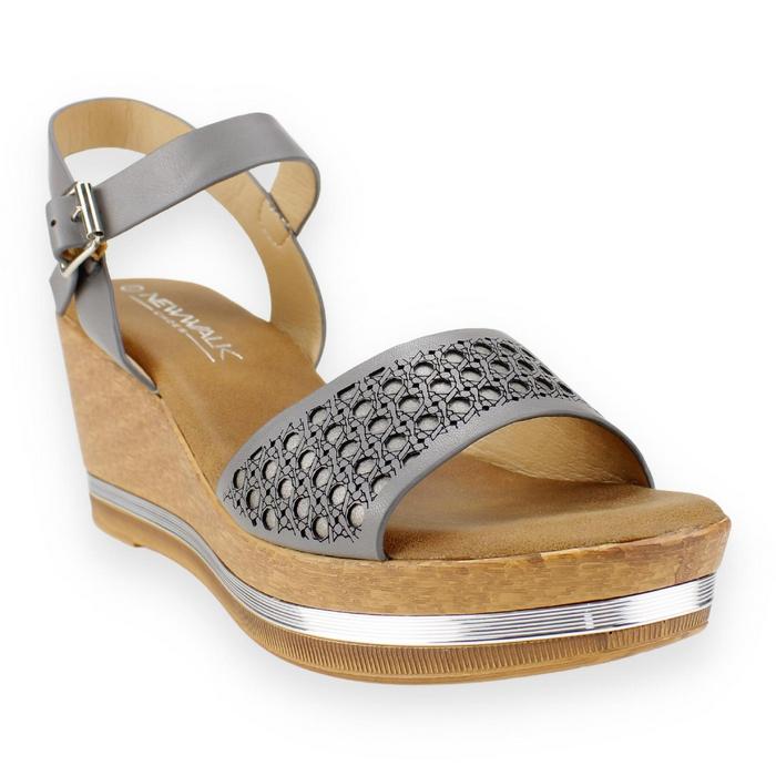 SANDALIAS MUJER NEW WALK GRIS CASUAL - 2