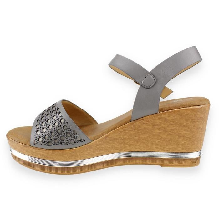 SANDALIAS MUJER NEW WALK GRIS CASUAL - 3