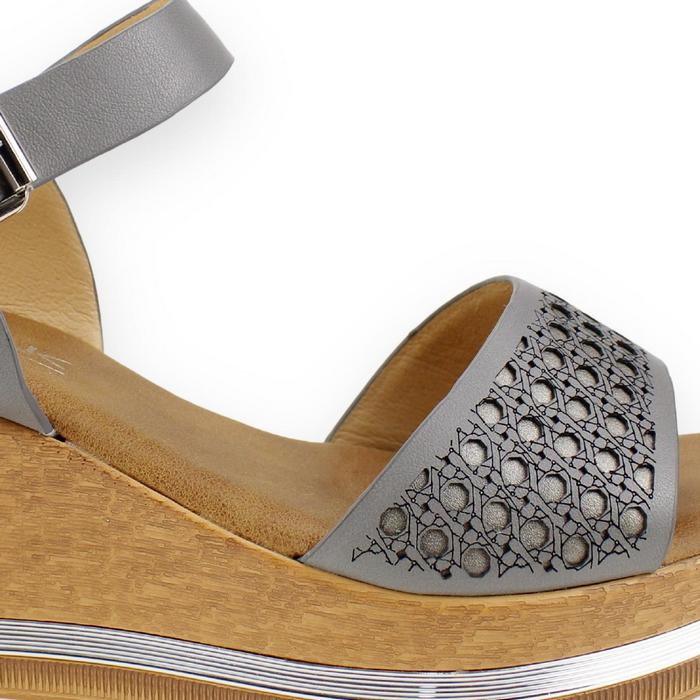 SANDALIAS MUJER NEW WALK GRIS CASUAL - 4