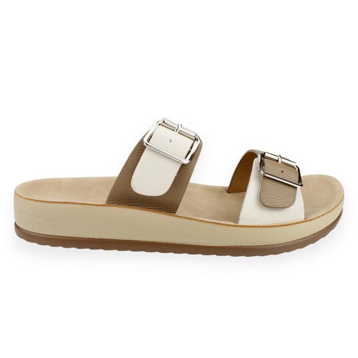 SANDALIA NEW WALK HEBILLAS BLANCA - 1