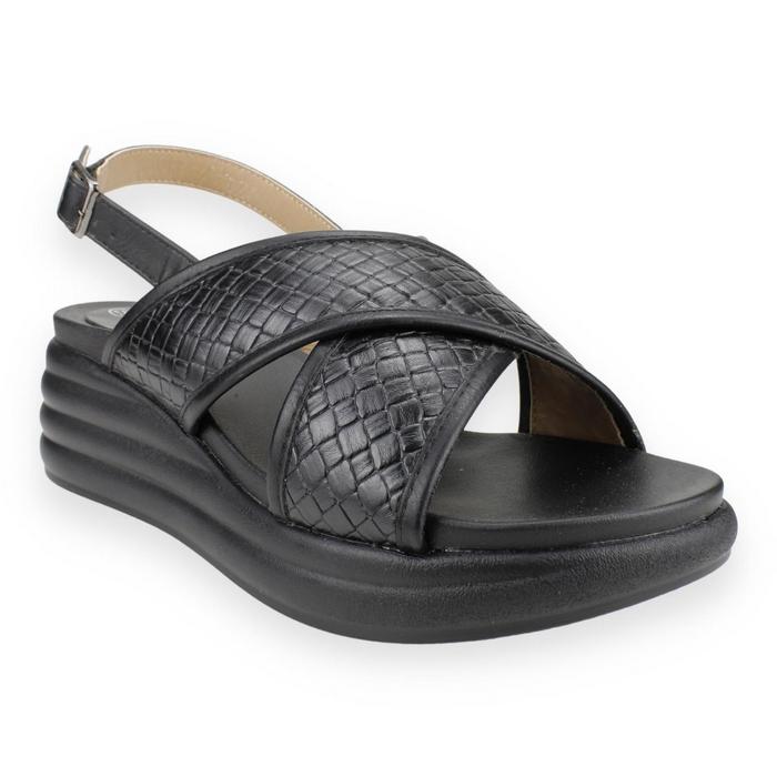SANDALIAS MUJER NEW WALK NEGRO REPTIL - 2