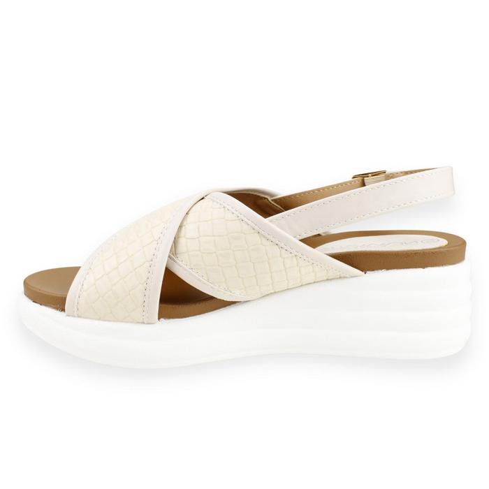 SANDALIAS MUJER NEW WALK BEIGE CINTAS CRUZADAS - 3