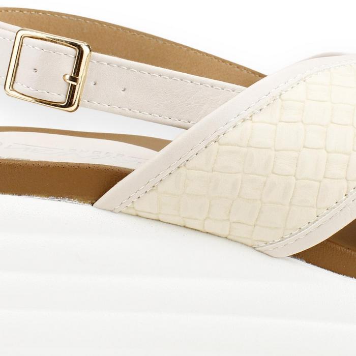 SANDALIAS MUJER NEW WALK BEIGE CINTAS CRUZADAS - 4