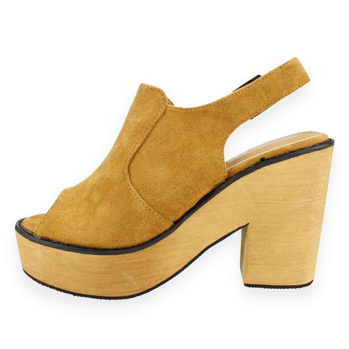 SANDALIAS MUJER NEW WALK CAMEL CERRADA - 3