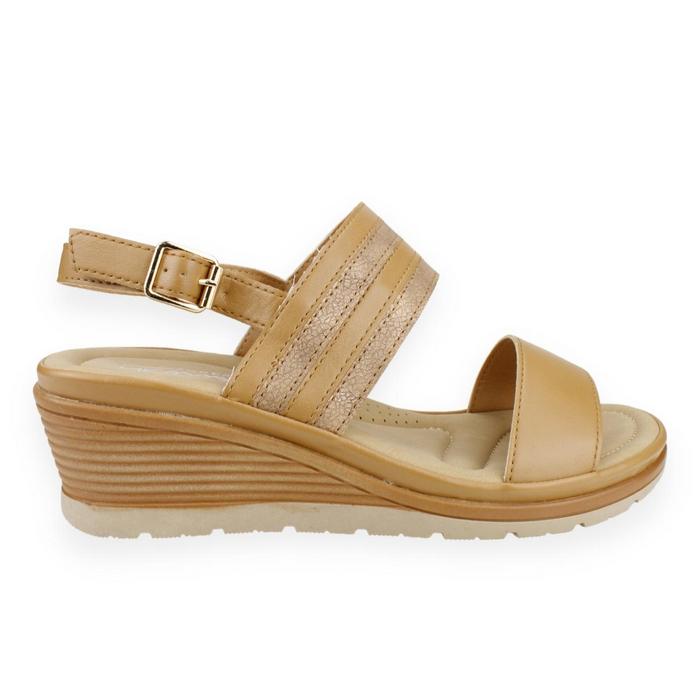 SANDALIAS MUJER NEW WALK CAMEL CONFORT - 1