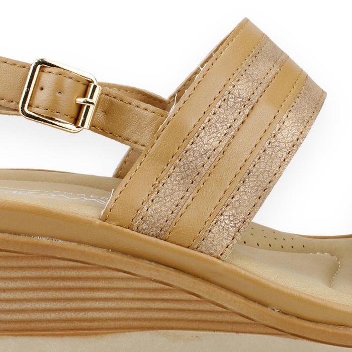 SANDALIAS MUJER NEW WALK CAMEL CONFORT - 4