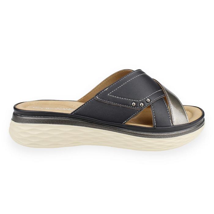 SANDALIA NEW WALK NEGRA TACHAS - 1