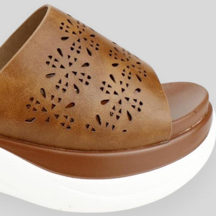SANDALIAS MUJER NEW WALK MARRÓN CHUNKY - 4