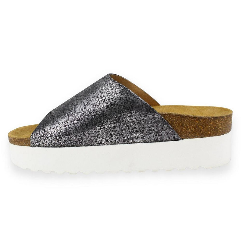 SANDALIAS MUJER PLAKTON CUERO NEGRO PLATAFORMA - 3