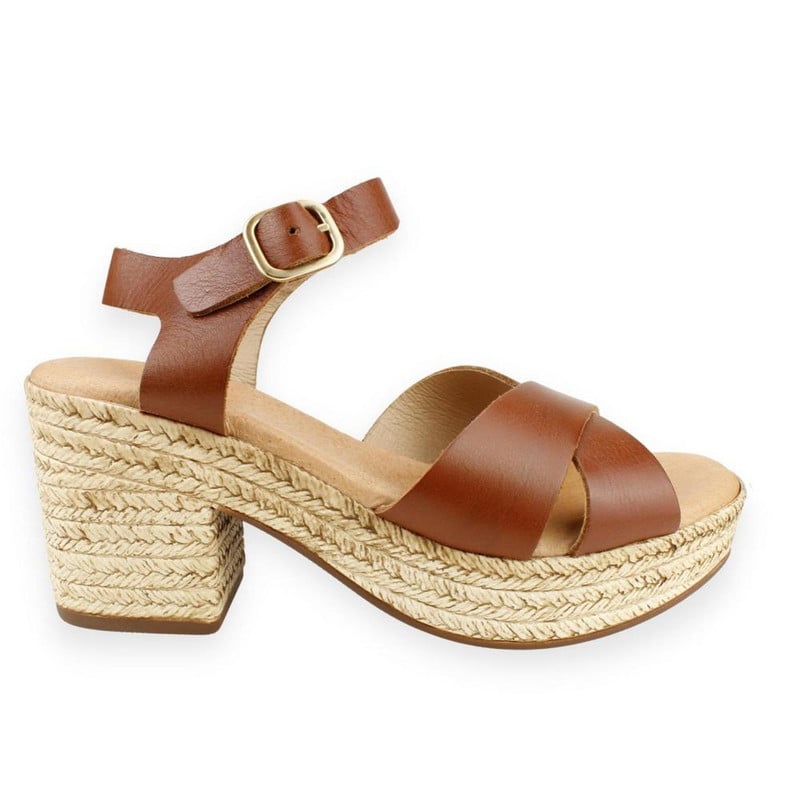 SANDALIA CARMELA CASUAL CUERO CAFE - 1