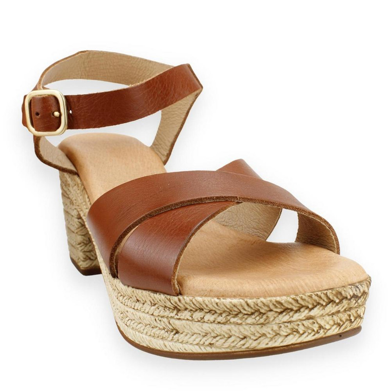 SANDALIA CARMELA CASUAL CUERO CAFE - 2