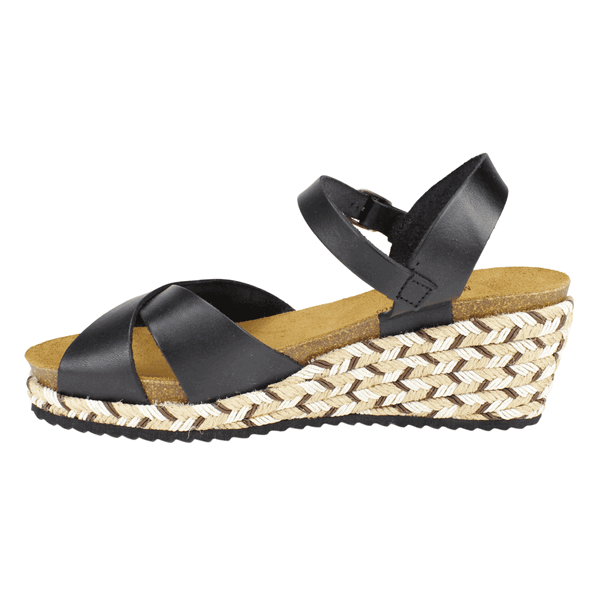 SANDALIAS MUJER PLAKTON CUERO NEGRO - 3