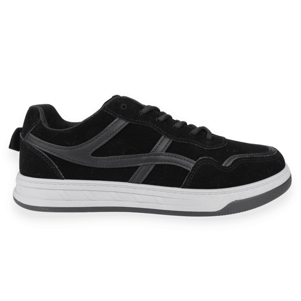 ZAPATILLAS HOMBRE NEW WALK CASUALES NEGRO RAYAS - 1
