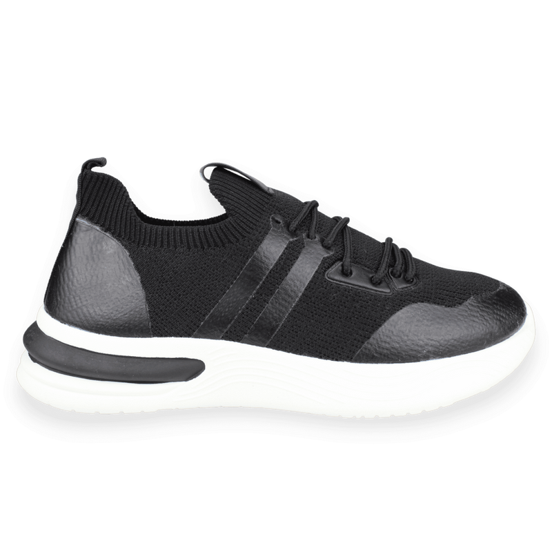 ZAPATILLAS HOMBRE NEW WALK URBANAS NEGRO RAYAS - 1