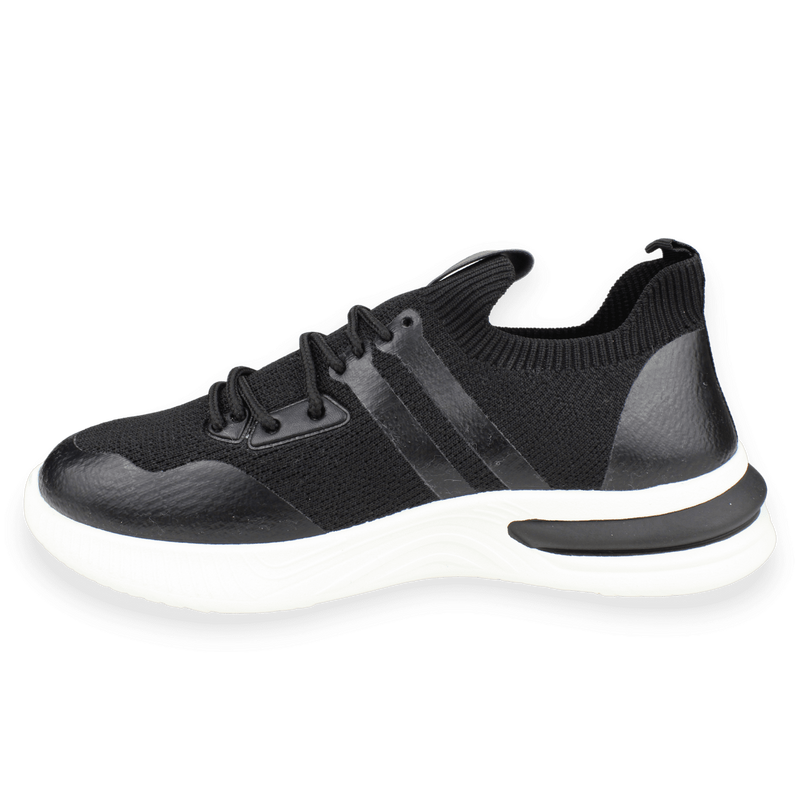 ZAPATILLAS HOMBRE NEW WALK URBANAS NEGRO RAYAS - 3