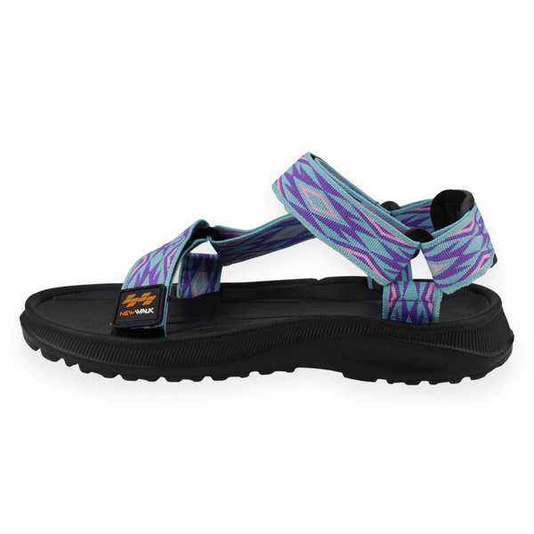 SANDALIA NEW WALK VELCRO ROMBOS AZUL - 3
