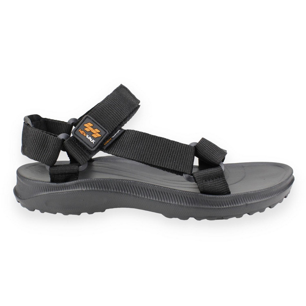SANDALIA NEW WALK ABIERTA VELCRO NEGRA