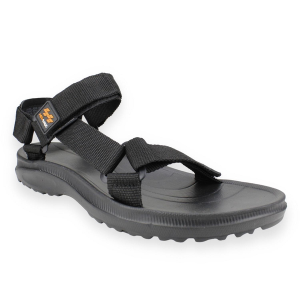 SANDALIA NEW WALK ABIERTA VELCRO NEGRA - 2