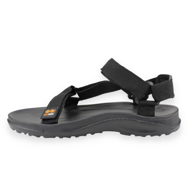 SANDALIA NEW WALK ABIERTA VELCRO NEGRA - 3