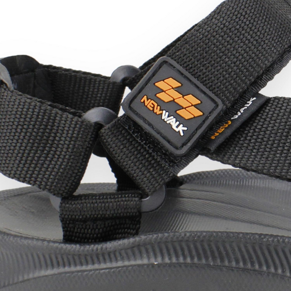 SANDALIA NEW WALK ABIERTA VELCRO NEGRA - 4