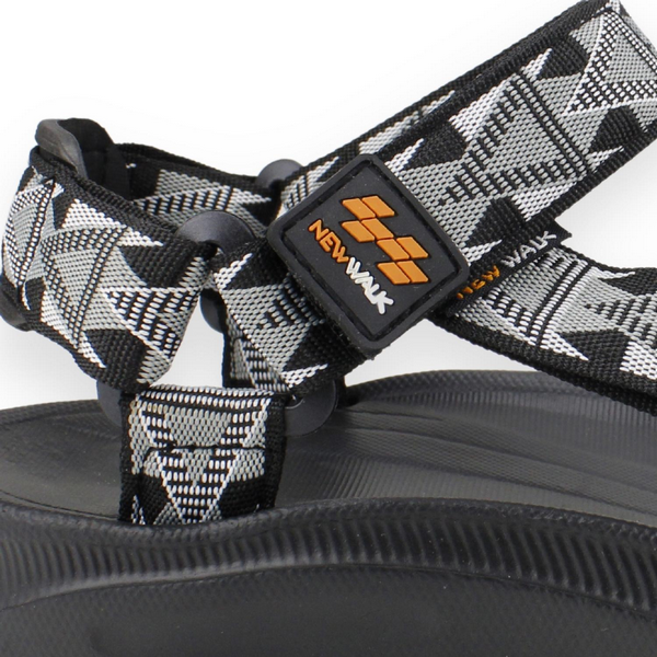 SANDALIAS HOMBRE NEW WALK GRIS ABIERTA VELCRO - 4