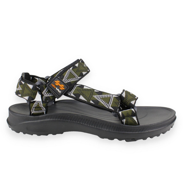 SANDALIA NEW WALK ABIERTA VELCRO VERDE OLIVO - 1