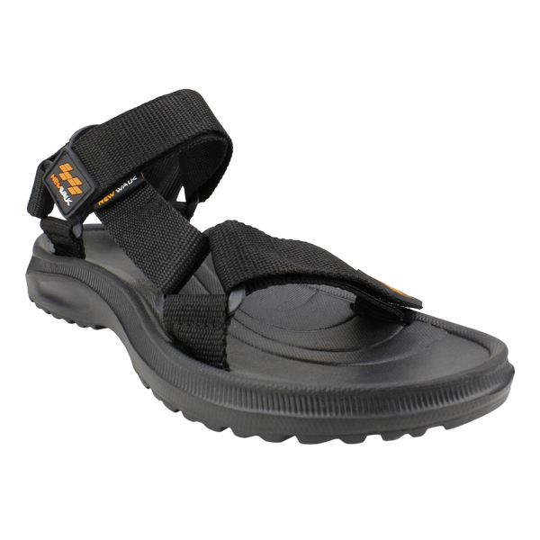 SANDALIA NEW WALK VELCRO ABIERTAS NEGRA - 2