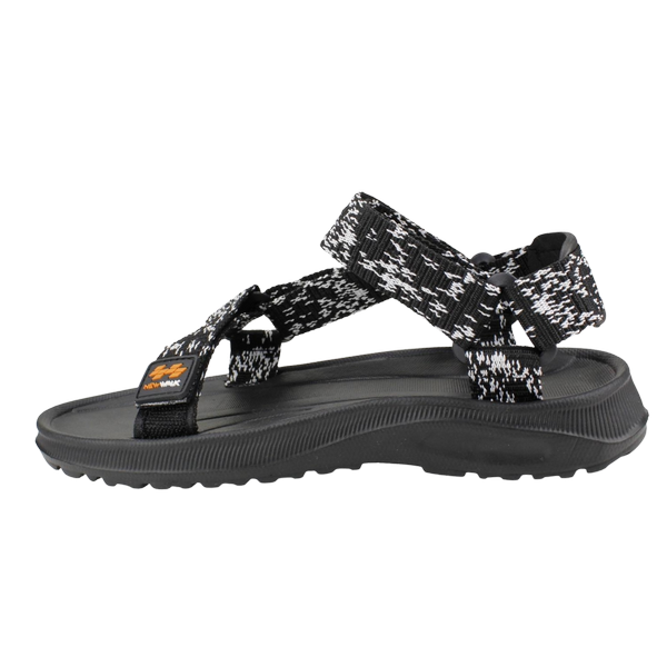 SANDALIAS MUJER NEW WALK BLANCO VELCRO RAYAS - 3