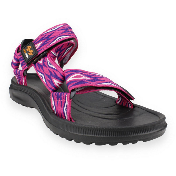 SANDALIA NEW WALK VELCRO ROMBOS FUCSIA - 2