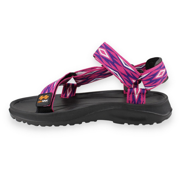 SANDALIA NEW WALK VELCRO ROMBOS FUCSIA - 4