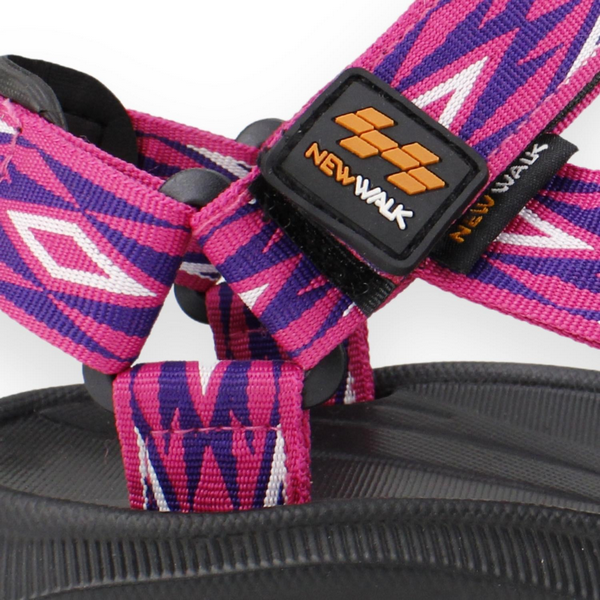 SANDALIA NEW WALK VELCRO ROMBOS FUCSIA - 5